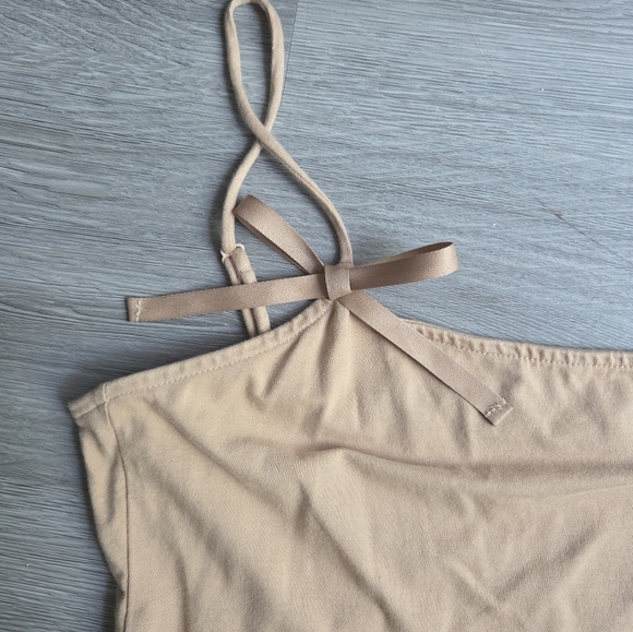 American Eagle Tan Bow Bodysuit Sz XL NWOT - Picture 5 of 8